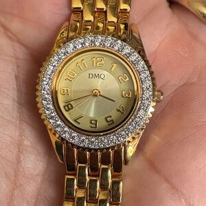 Gold tone Women's Watch with Crystal Accents